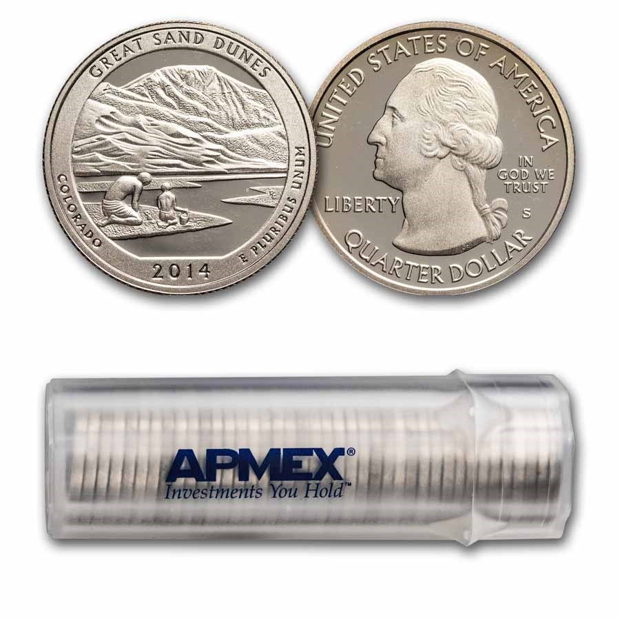 2014-S ATB Quarter Great Sand Dunes Gem Proof 40-Coin Roll