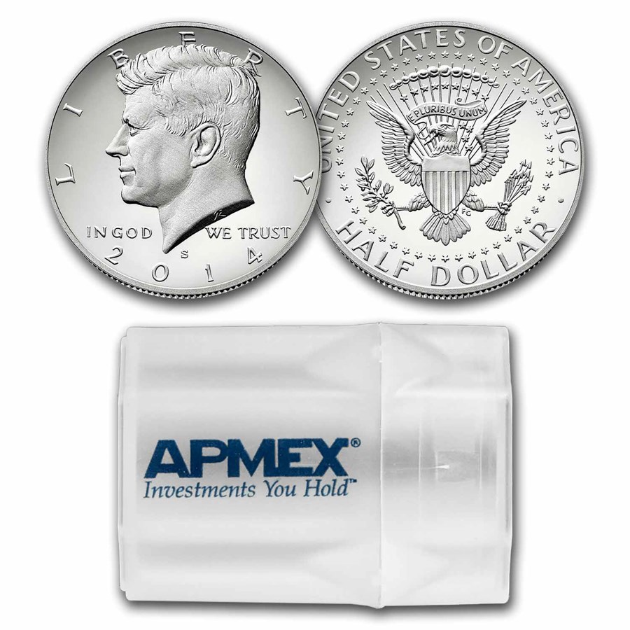 2014-S Kennedy Half Dollar 20-Coin Roll Proof