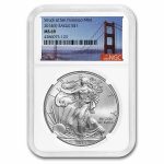 2014 (S) Silver Eagle MS-69 NGC (Golden Gate Bridge Label)
