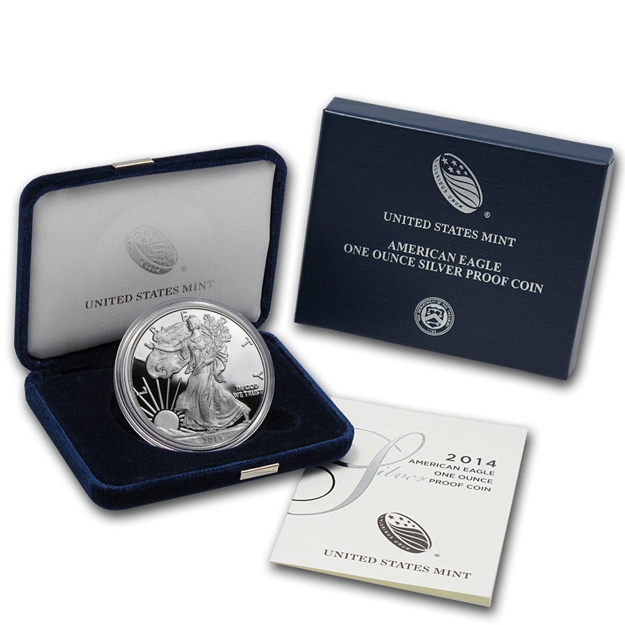 2014-W 1 oz Proof American Silver Eagle (w/Box & COA)