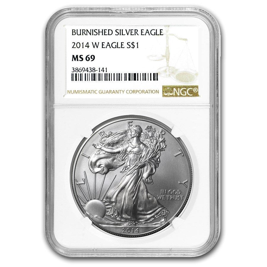 2014-W Burnished American Silver Eagle MS-69 NGC