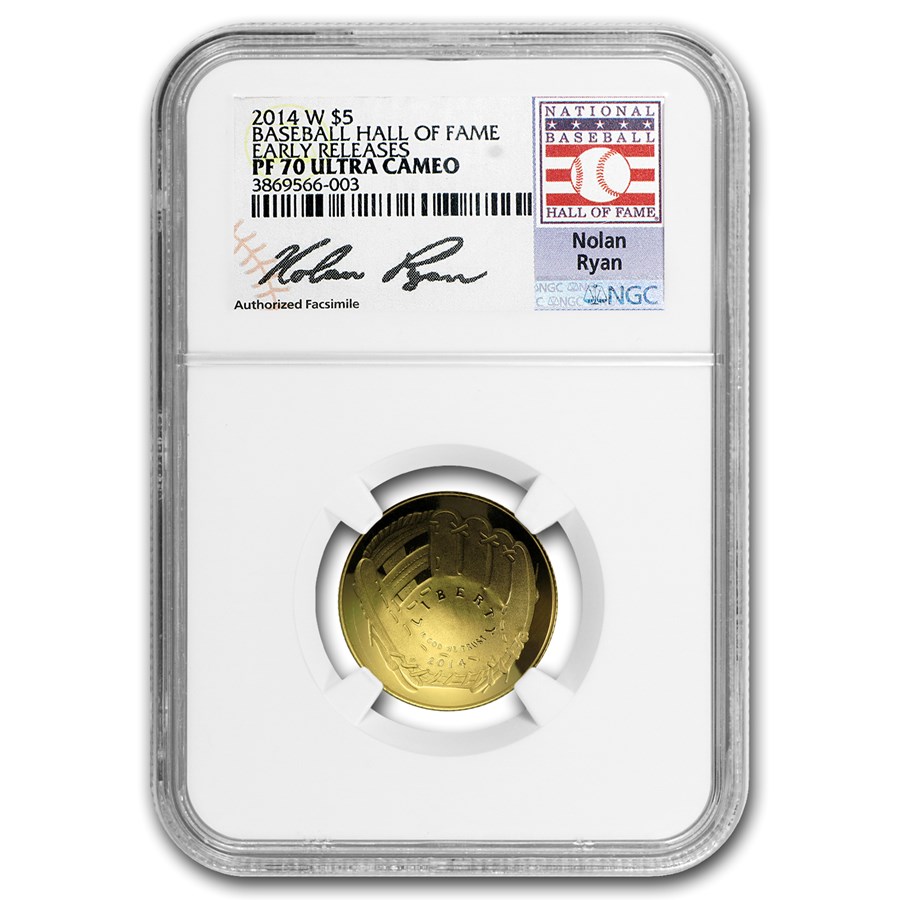 2014-W Gold $5 Commem HOF PF-70 NGC (ER, Nolan Ryan)