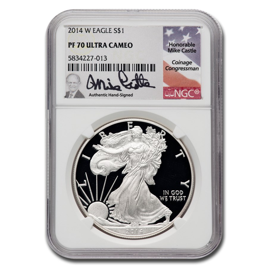 2014-W Proof American Silver Eagle PF-70 NGC (Castle)
