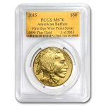 2015 1 oz Gold Buffalo MS-70 PCGS (FS, Gold Foil)