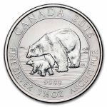 2015 Canada 1.5 oz Silver $8 Polar Bear & Cub BU