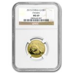 2015 China 1/4 oz Gold Panda MS-69 NGC