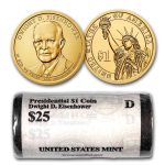 2015-D Dwight Eisenhower 25-Coin Presidential Dollar Roll