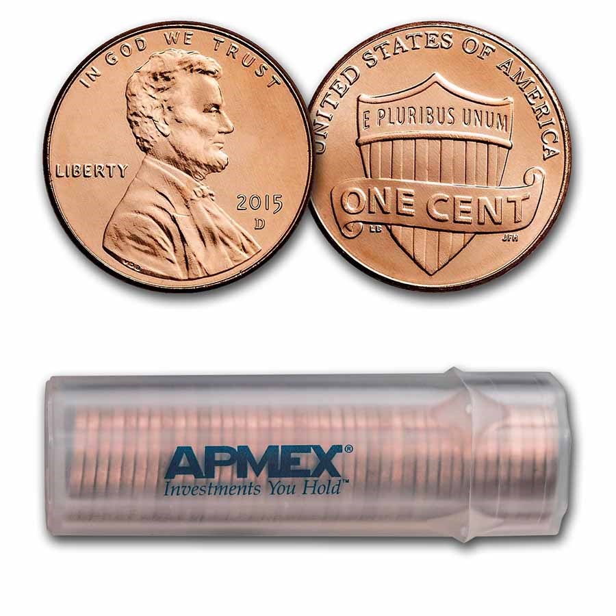 2015-D Lincoln Cent 50-Coin Roll BU