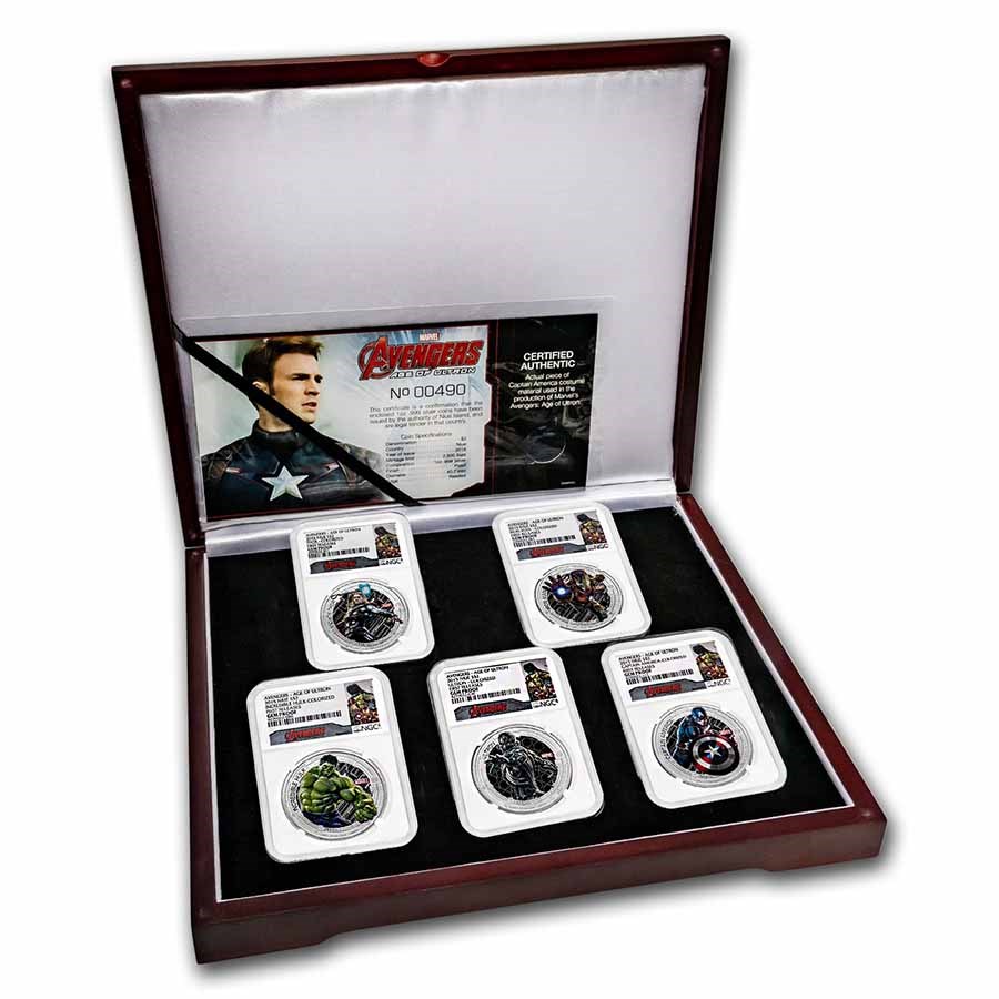 2015 Niue 5-Coin Silver The Avengers: Age of Ultron Set NGC (FR)
