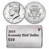 2015-P Kennedy Half Dollar 20-Coin Mint Wrapped Roll BU