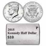 2015-P Kennedy Half Dollar 20-Coin Mint Wrapped Roll BU