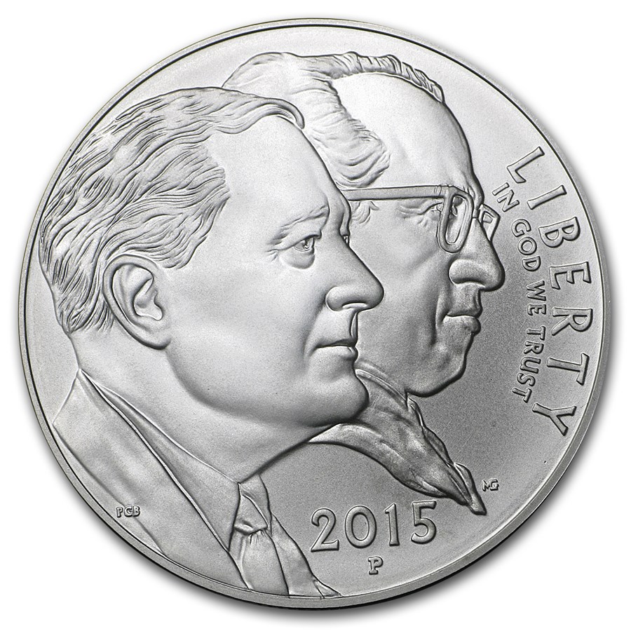 2015-P U.S. March of Dimes $1 Silver Commem BU (w/Box & COA)