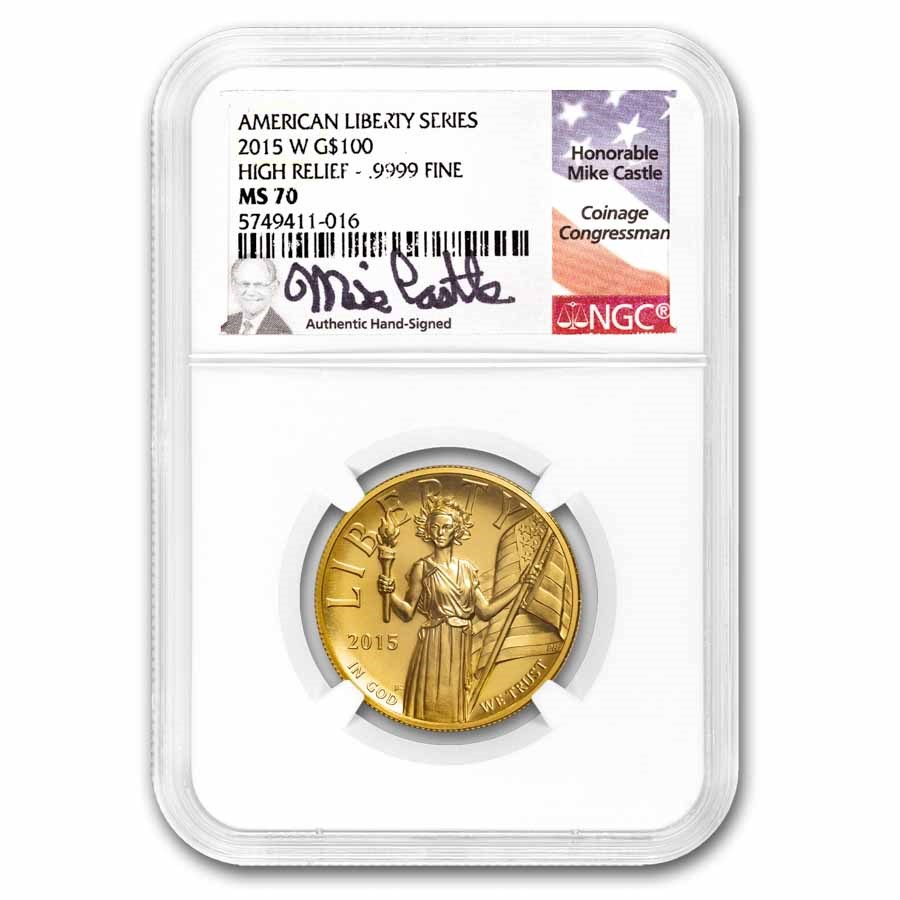 2015-W High Relief American Liberty Gold MS-70 NGC (Mike Castle)