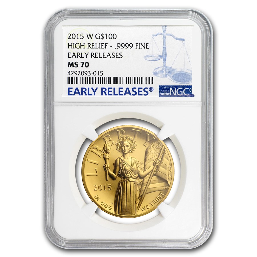 2015-W HR American Liberty Gold MS-70 NGC (ER, Blue Label)