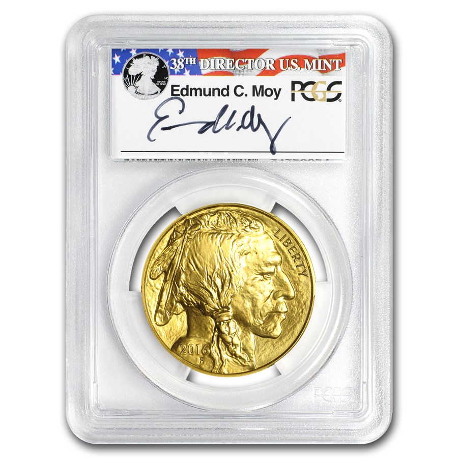 2016 1 oz Gold Buffalo MS-70 PCGS (FirstStrike®, Moy Label)