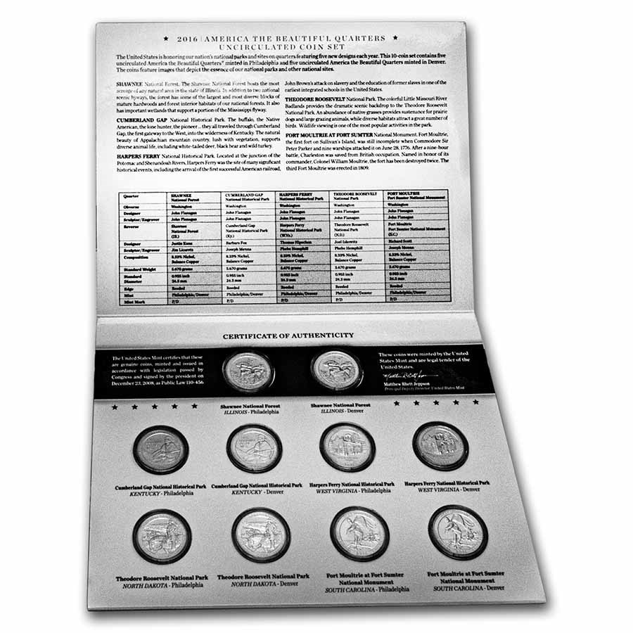 2016 America the Beautiful Quarters Uncirculated Set