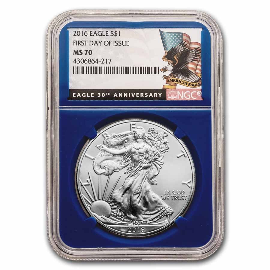 2016 American Silver Eagle MS-70 NGC (Random Label/Core, FDI)