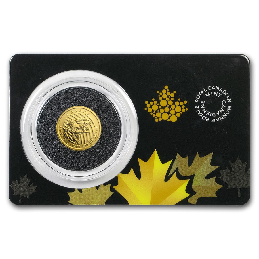 2016 Canada 1/10 oz Gold Growling Cougar .99999 BU (Assay Card)