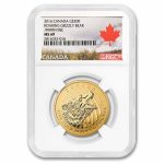 2016 Canada 1 oz Gold Roaring Grizzly Bear .99999 BU MS-69 NGC