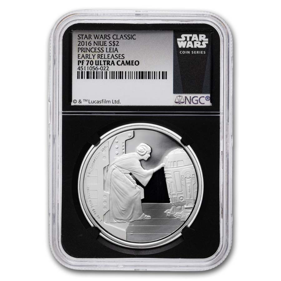 2016 Niue 1 oz Silver $2 Star Wars Princess Leia PF-70 NGC (ER)