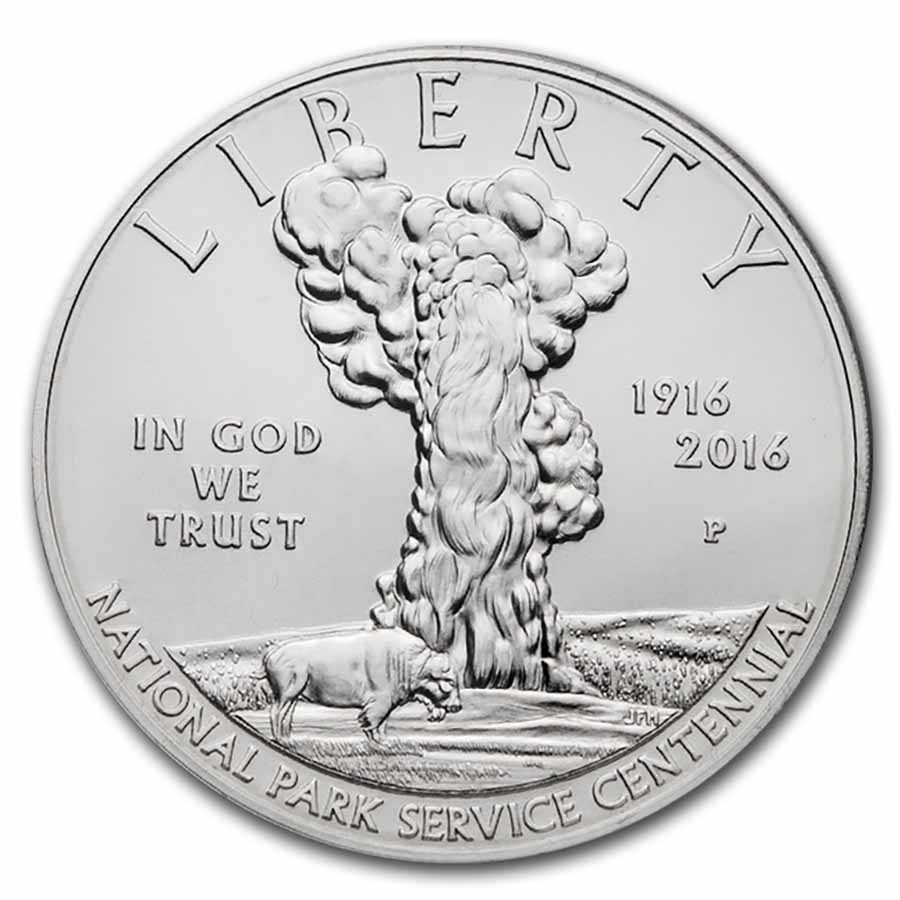 2016-P 100th Anniv National Park Service Silver BU (Box & COA)
