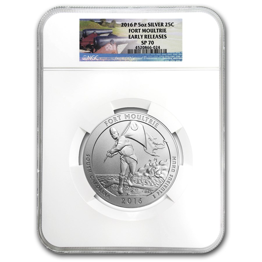 2016-P 5 oz Silver ATB Fort Moultrie SP-70 NGC (ER,FR)