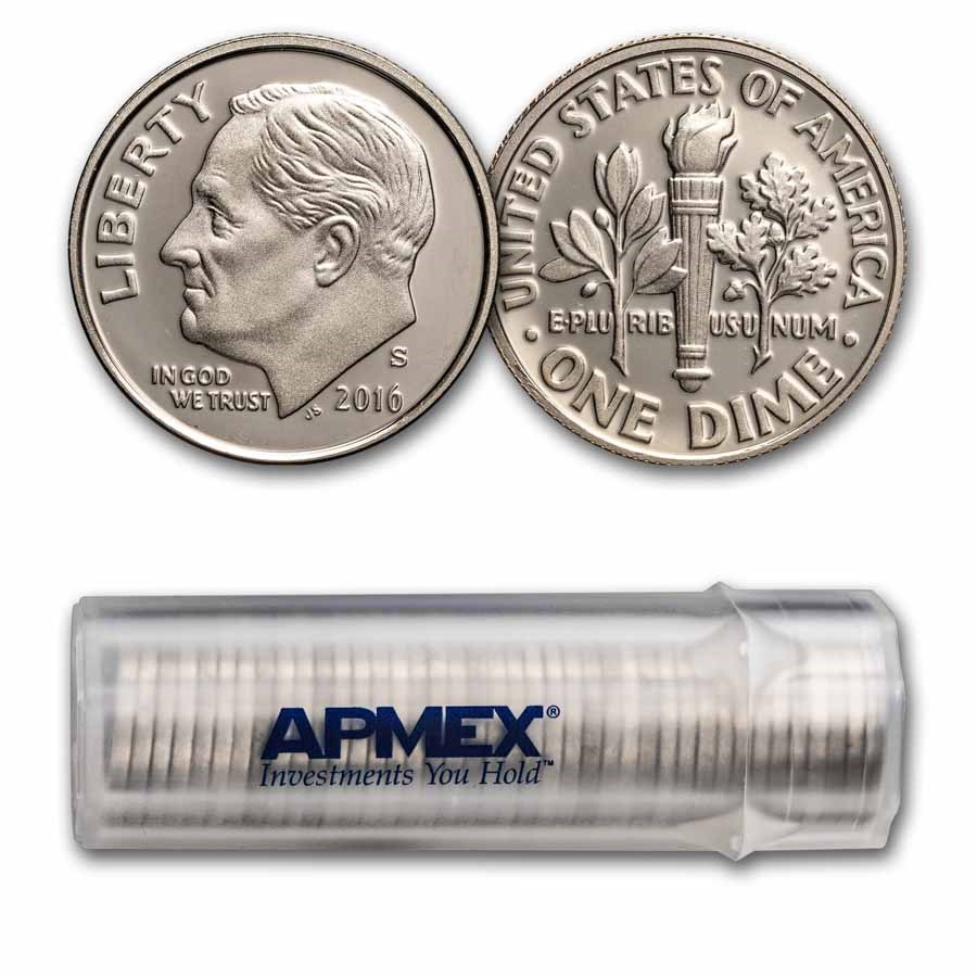 2016-S Roosevelt Dime 50-Coin Roll Proof