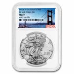 2016 (S) Silver Eagle MS-69 NGC (Golden Gate Bridge Label)