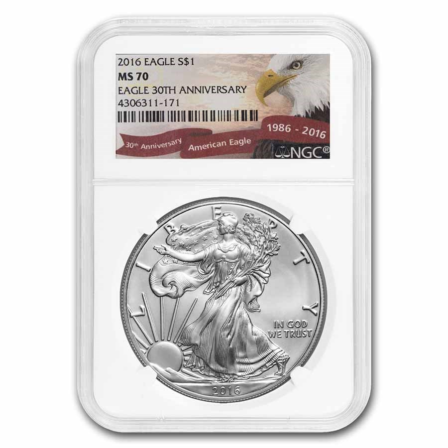 2016 Silver Eagle MS-70 NGC (30th Anniversary Eagle Label)