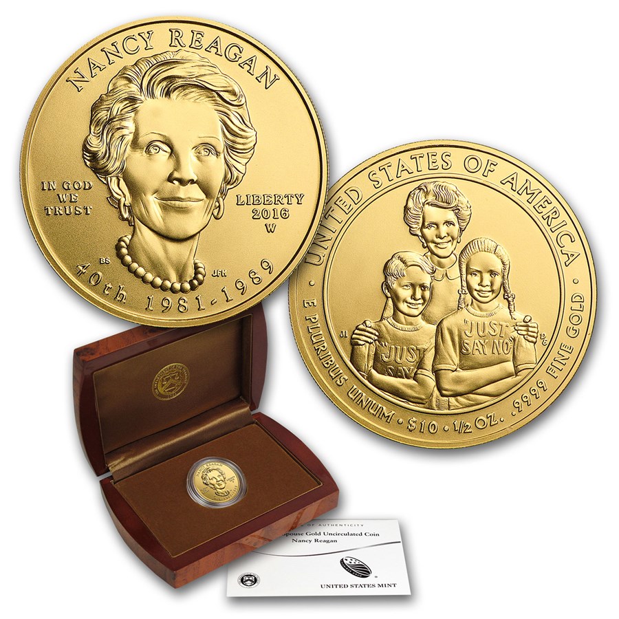 2016-W 1/2 oz Gold Nancy Reagan BU (w/Box & COA)