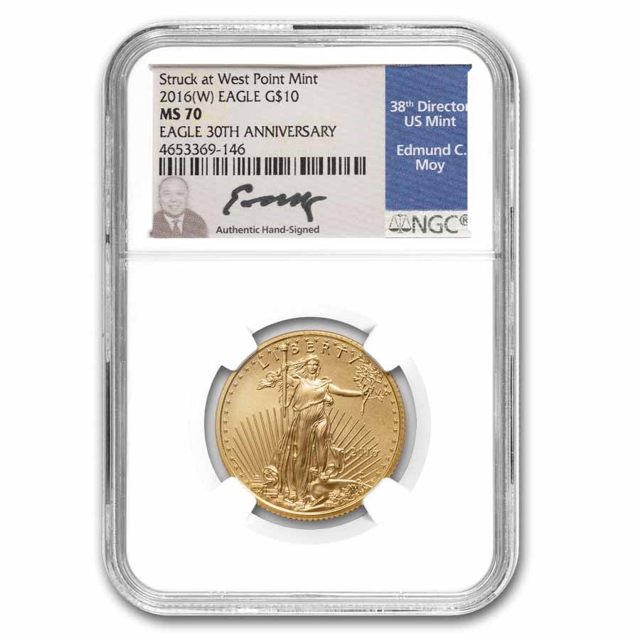 2016-(W) 1/4 oz American Gold Eagle MS-70 NGC (Moy)