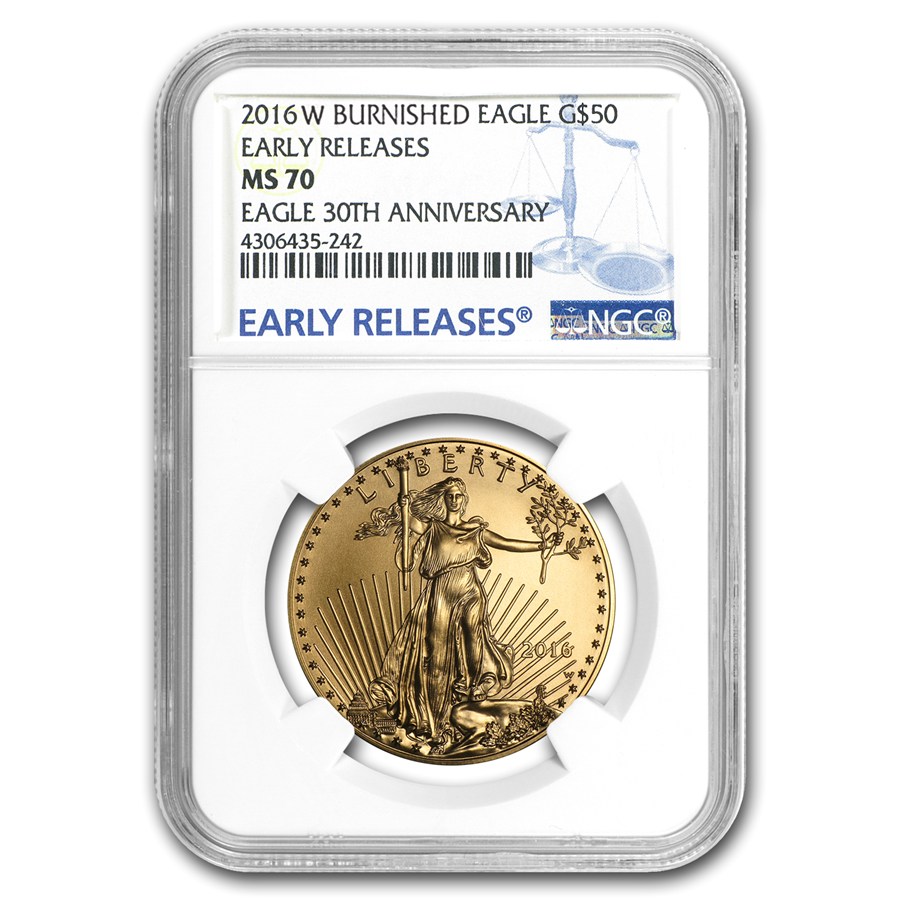 2016-W 1 oz Burnished Gold Eagle MS-70 NGC (ER)