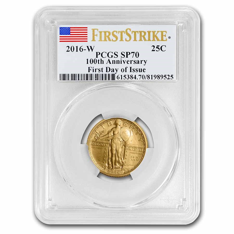 2016-W Gold Standing Liberty Quarter SP-70 PCGS (FDI)