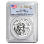 2017 1 oz American Platinum Eagle MS-69 PCGS (FS, Flag Label)