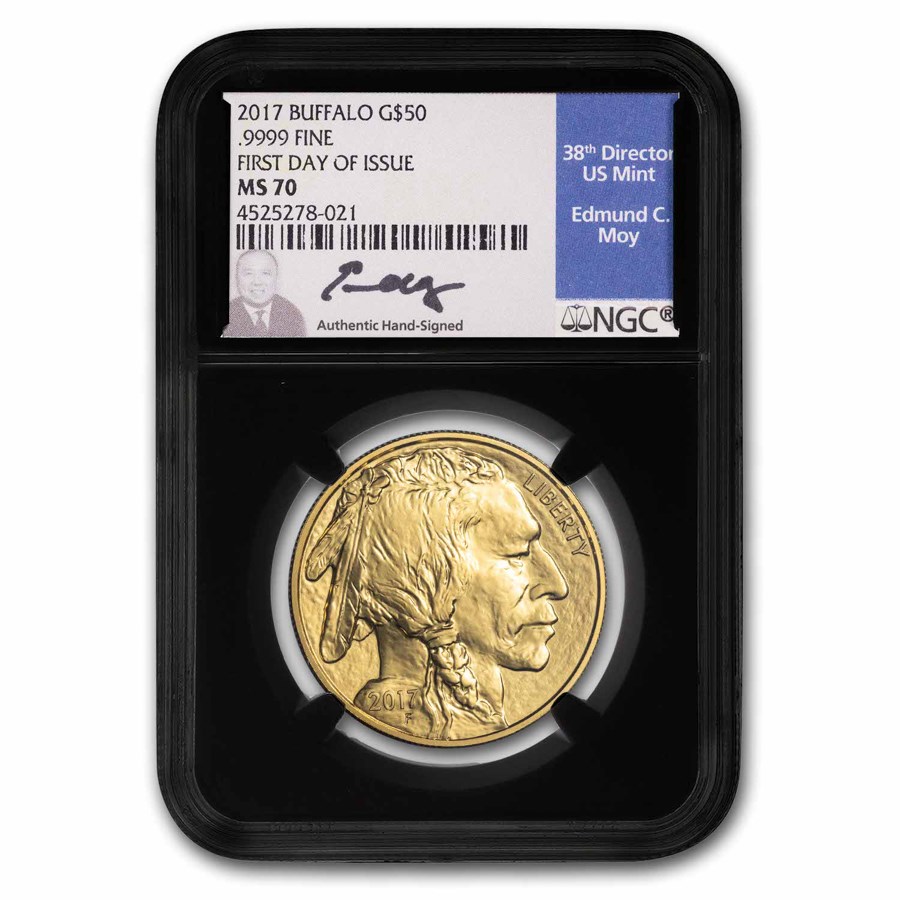 2017 1 oz Gold Buffalo MS-70 NGC (FDI, Moy)