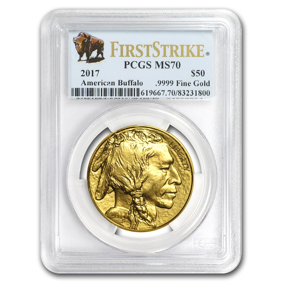 2017 1 oz Gold Buffalo MS-70 PCGS (FirstStrike®, Buffalo Label)