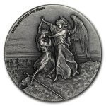 2017 2 oz Silver Coin - Biblical Series (Jacob Wrestles Angel)