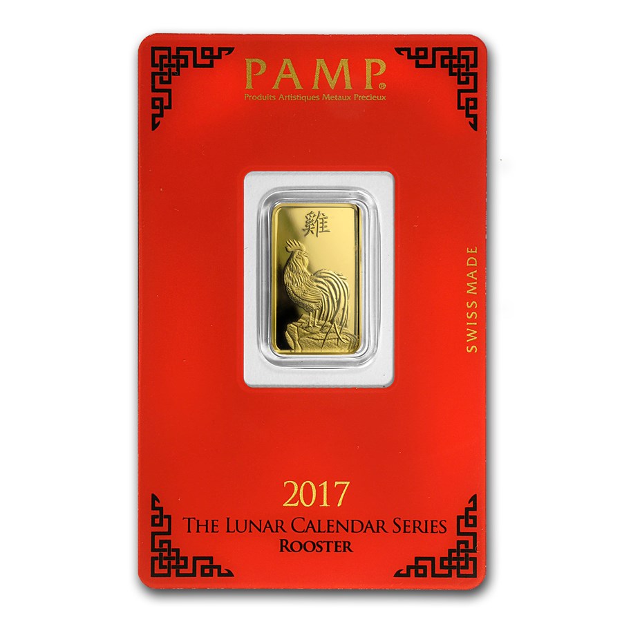 2017 5 gram Gold Bar - PAMP Suisse Year of the Rooster (In Assay)