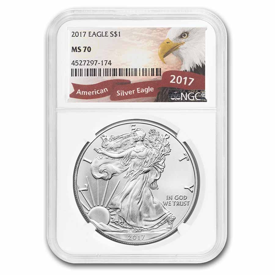 2017 American Silver Eagle MS-70 NGC (Eagle Label)