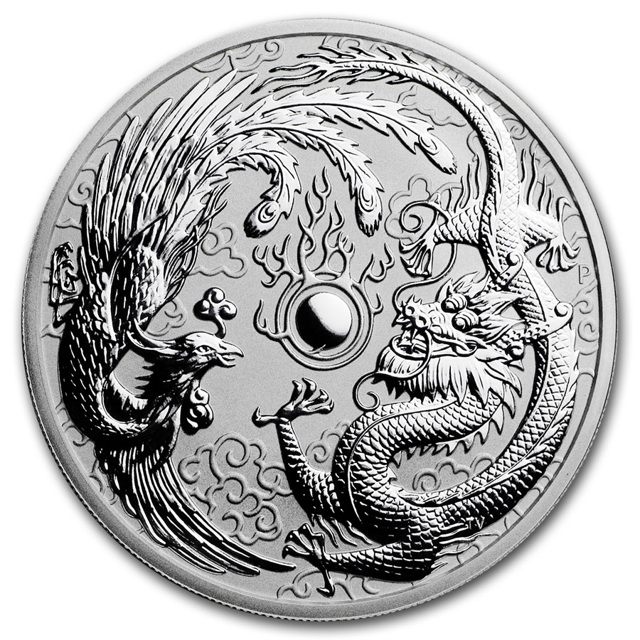 2017 Australia 1 oz Silver Dragon & Phoenix BU