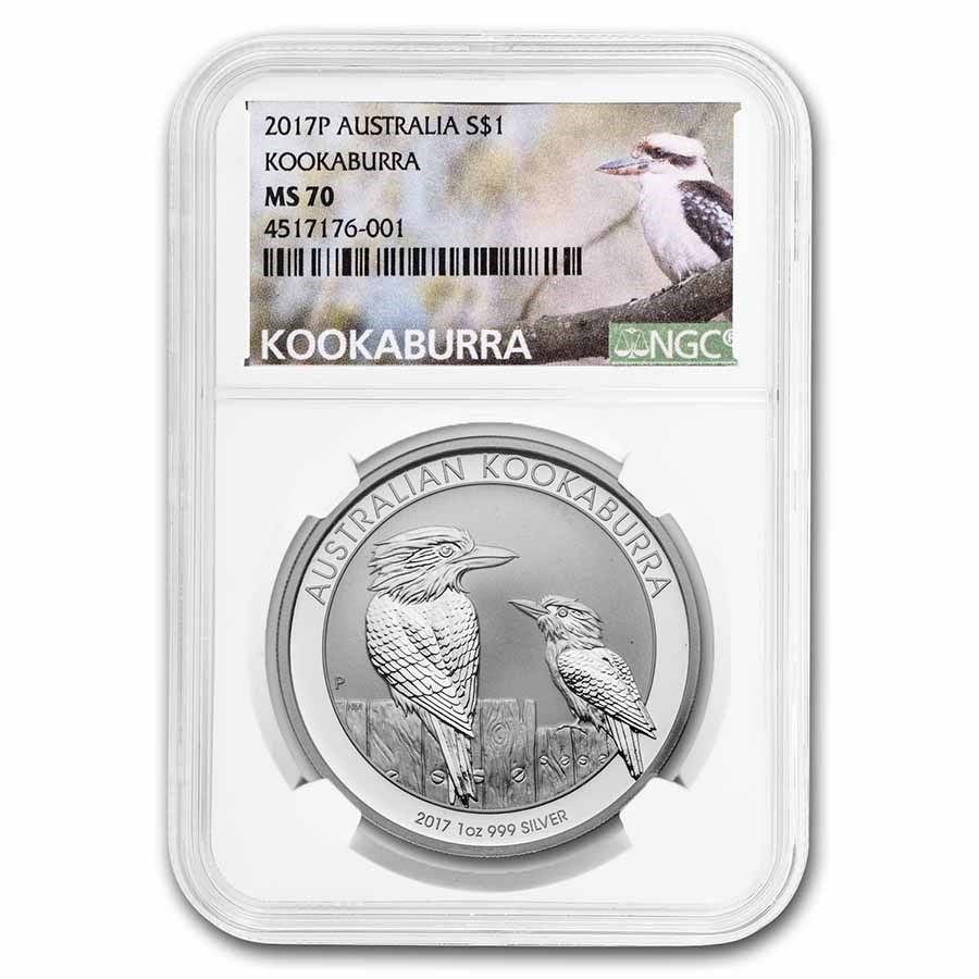 2017 Australia 1 oz Silver Kookaburra MS-70 NGC