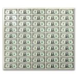 2017 (B-New York) $1.00 FRN CU (Fr#3003-B) 50 Uncut sheet