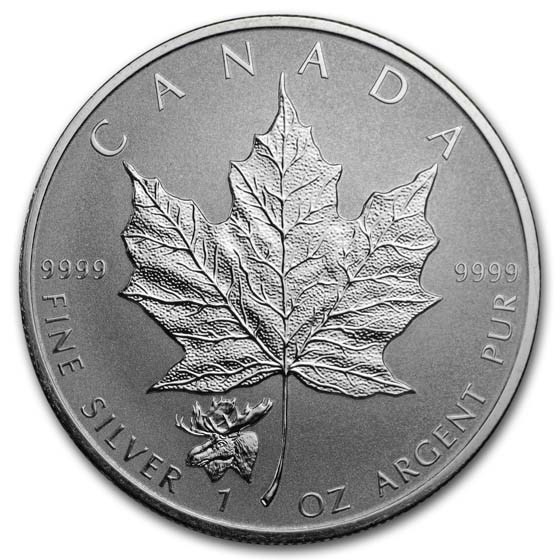 2017 Canada 1 oz Silver Maple Leaf Moose Privy Reverse Proof