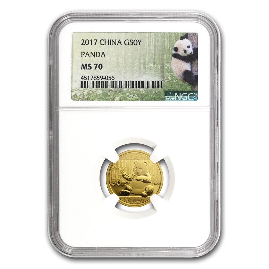 2017 China 3 gram Gold Panda MS-70 NGC