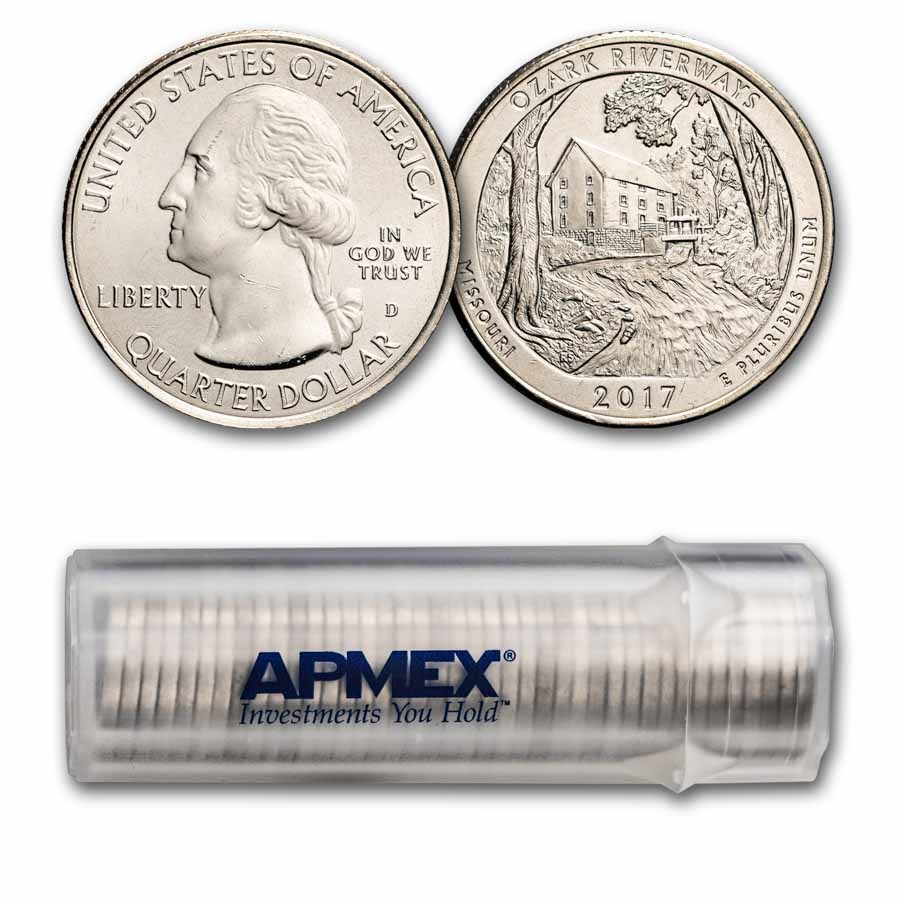 2017-D ATB Quarter Ozark Scenic Riverways 40-Coin Roll BU
