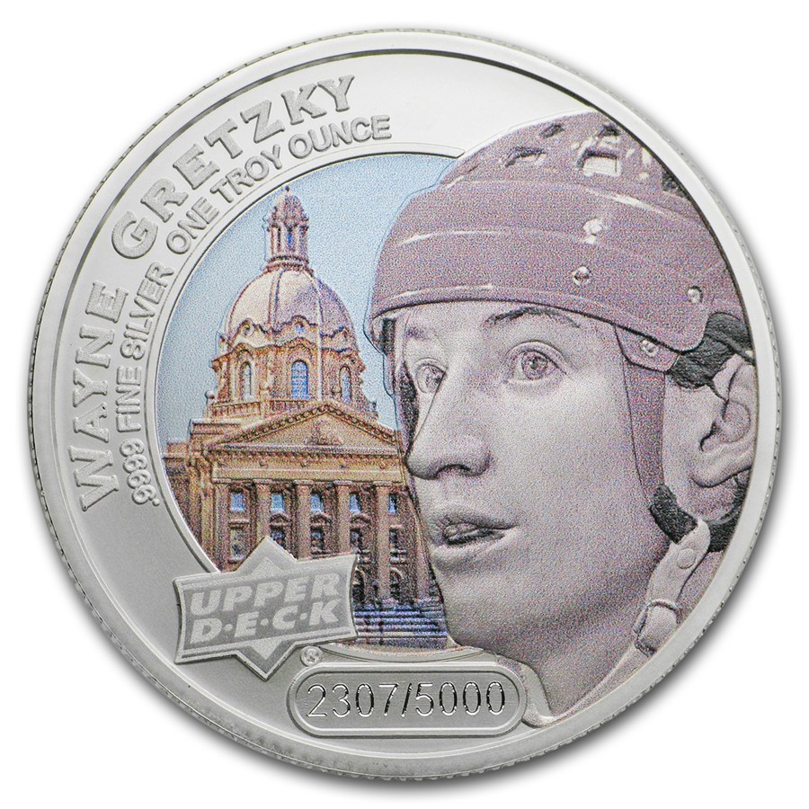 2017 Grandeur 1 oz Silver Hockey: Gretzky (Colorized)