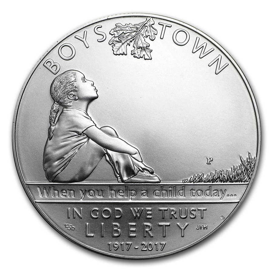 2017-P Boys Town $1 Centennial Silver BU (Box & COA)