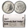 2017-P Kennedy Half Dollar 20-Coin Roll BU (Mint Wrapped)