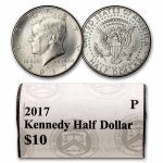 2017-P Kennedy Half Dollar 20-Coin Roll BU (Mint Wrapped)