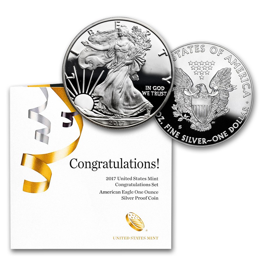 2017-S 1 oz Proof American Silver Eagle (Congratulations Set)